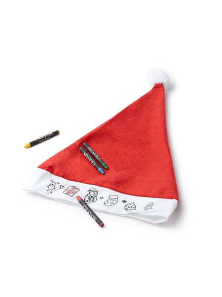 Cappelli Babbo Natale per bambini da colorare