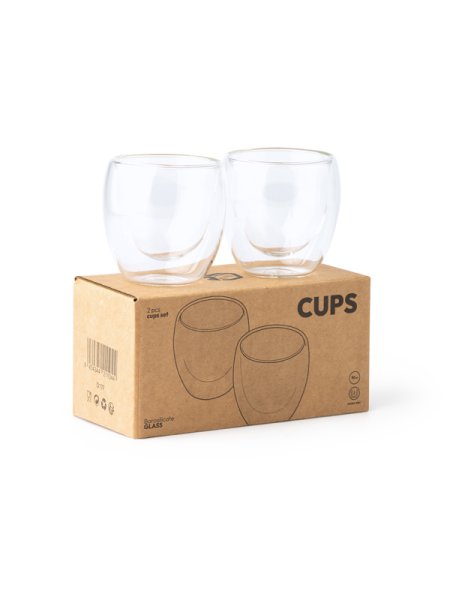 Set di 2 bicchieri vetro borosilicato a doppia parete Capsul