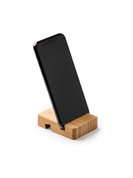 Supporto smartphone da tavolo in bamboo personalizzato Roly Antix
