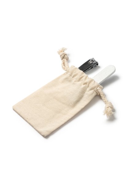 Set manicure da viaggio con astuccio in cotone personalizzato Roly Velvet