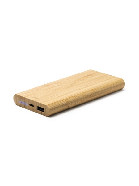 Power bank 6000 mAh wireless in bamboo personalizzato Roly Misty 6000 mAh