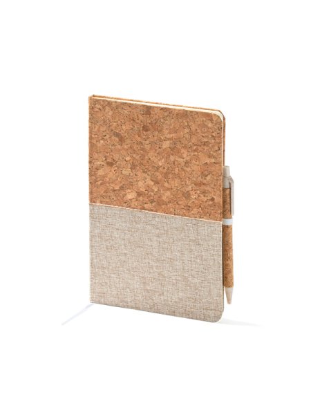 Taccuino personalizzato online A5 con copertina in sughero e cotone Robin