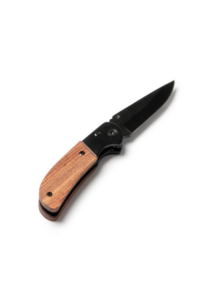 Coltello a serramanico in acciaio con lama nera personalizzato Roly Goliat