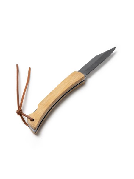 Coltellino a serramanico in acciaio e bamboo personalizzato Roly Kaide