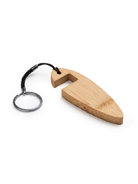 Portachiavi in legno bamboo con porta smartphone personalizzati Roly Boncer