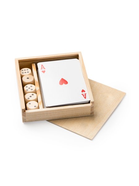 Set giochi da tavolo con scatola in legno personalizzato Roly Brisca
