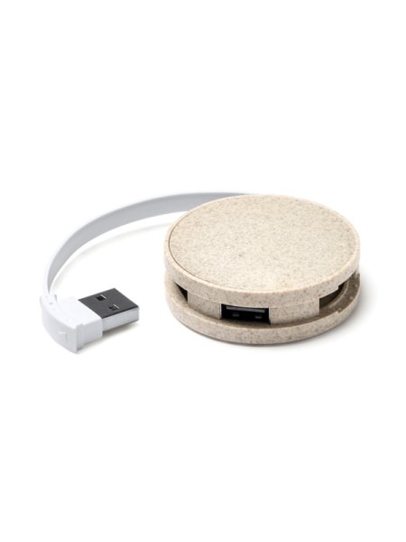 Hub USB ecologico in fibra di grano personalizzato Roly Gospek