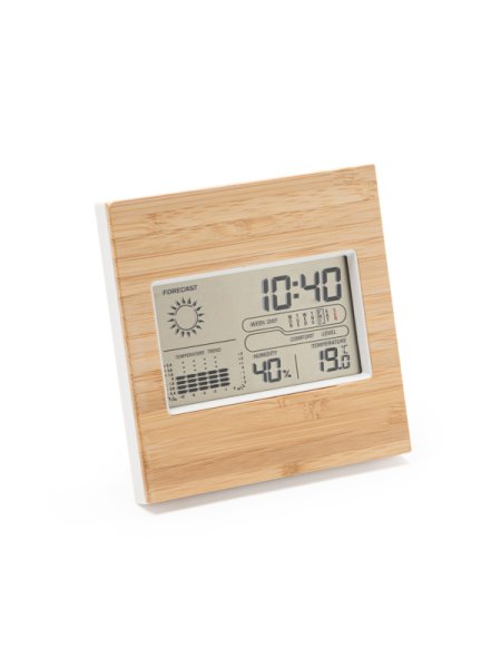 Stazioni meteo domestiche in bamboo personalizzate Roly Kelvin