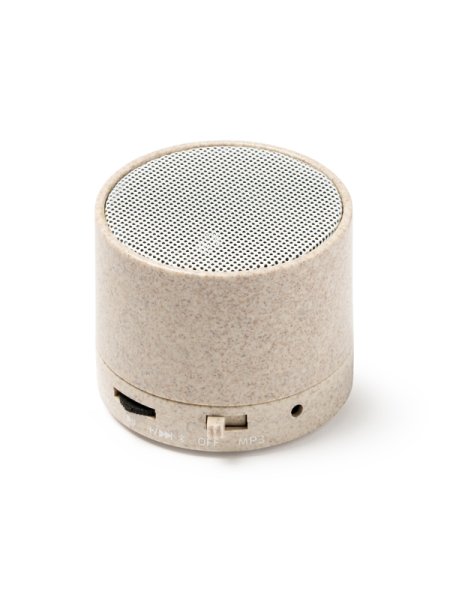 Altoparlante 3W wireless in fibra di grano personalizzato Roly Kumber 3W