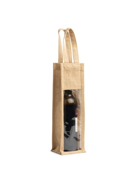 Borsa portabottiglie vino in juta personalizzata Roly Nimba