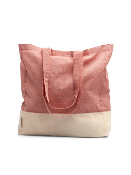 Shopper bicolore ecologica in cotone riciclato personalizzata Roly Inca 38 x 41 x 8 cm