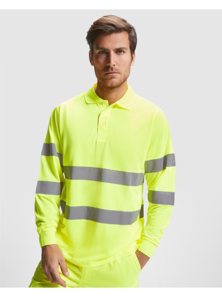 Polo alta visibilità manica lunga personalizzata Roly Workwear Polaris L/S