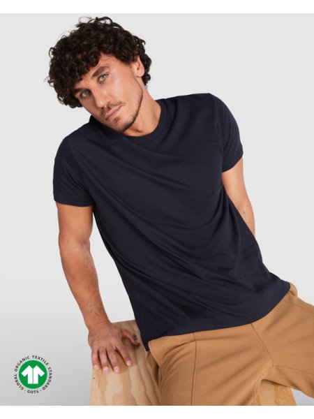 T-shirt cotone organico tubolare a manica corta uomo e bambino personalizzata Roly Golden