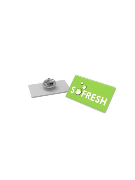 Spille rettangolari personalizzate in plastica 19 x 11 mm