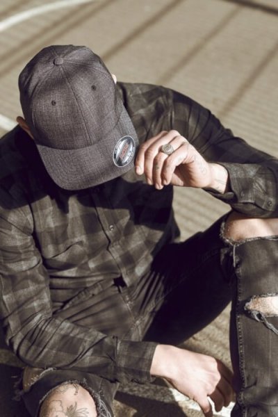 Cappellino da baseball 6 pannelli personalizzabile Flexfit Fine Melange Cap