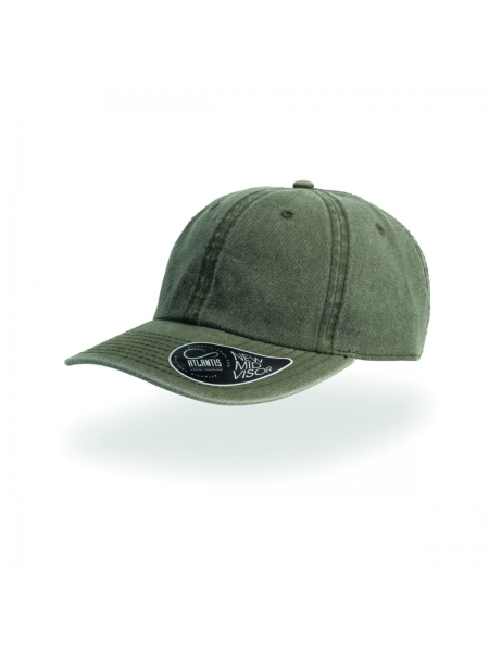 Cappellino Digg con visiera pre-curvata con 8 cuciture e adesivo Atlantis