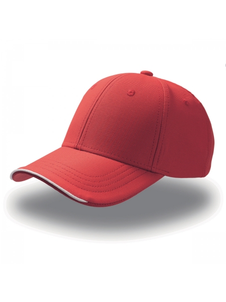 Cappellino Estoril a 6 pannelli con 4 cuciture su visiera e piping in contrasto