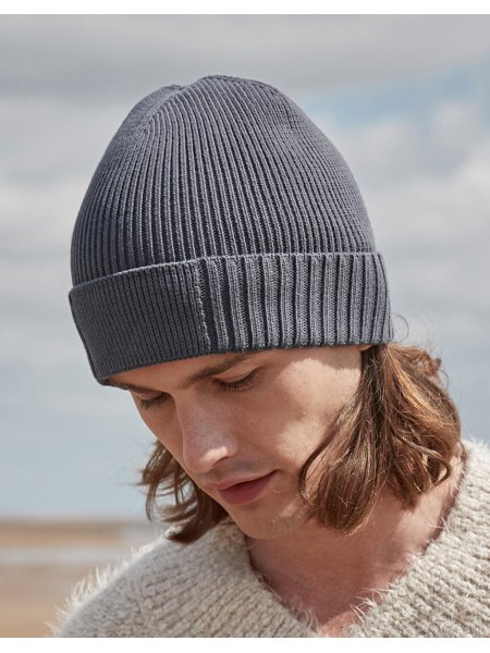 Berretto invernale personalizzabile Beechfield Organic Cotton Engineered Patch Beanie