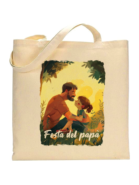 Shopper in cotone personalizzata con grafica originale per la festa del papà