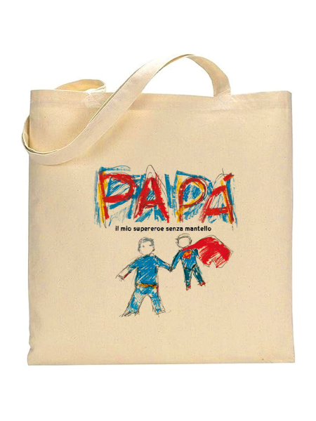 Shopper in cotone naturale con grafica originale per la festa del papà