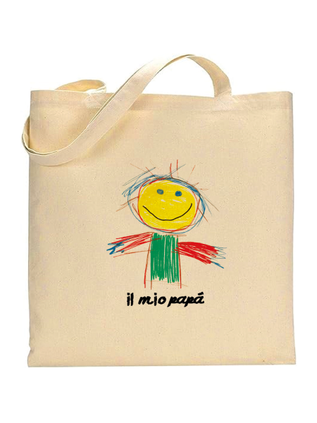 Shopper personalizzata in cotone con grafica originale per la festa del papà