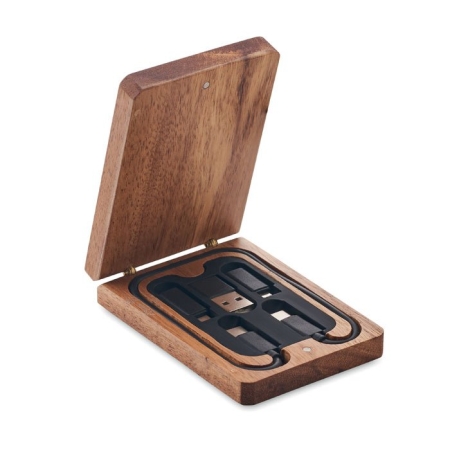 Cavo di ricarica 3 in 1 cable in bamboo Versa