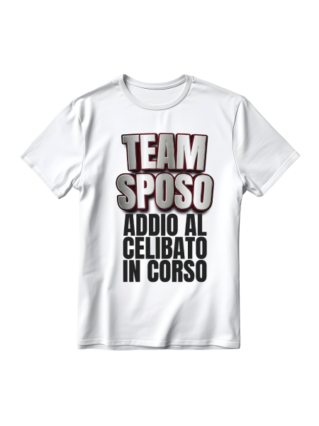 Maglietta in cotone semipettinato Ringspun con grafica originale per addio al celibato Team sposo