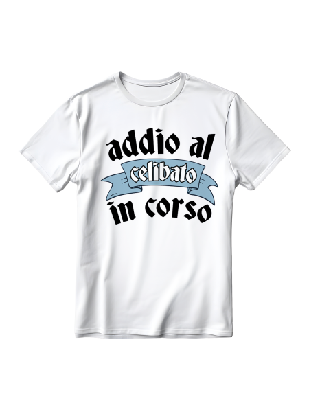 T shirt addio al celibato in cotone semipettinato Ringspun con grafica originale