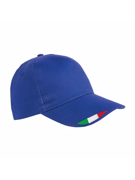 Berretto adulto cotone modello baseball a 5 pannelli Mameli