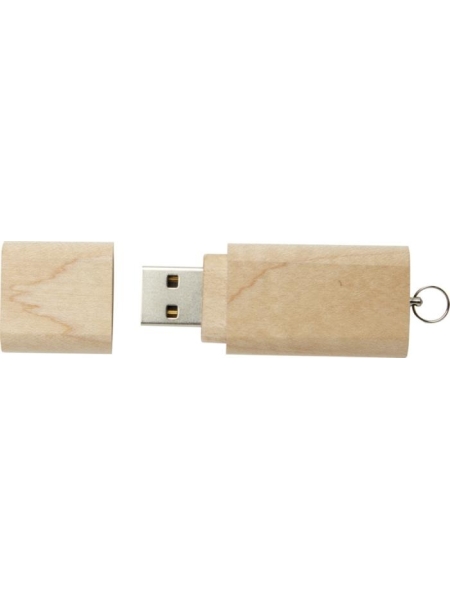 Chiavetta USB 3.0 in legno con portachiavi