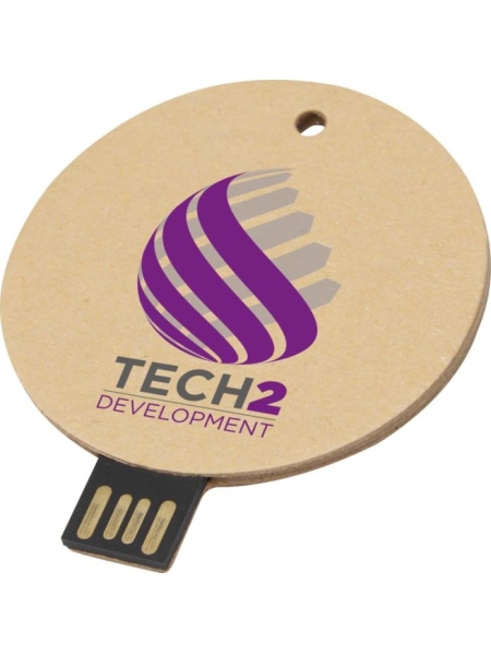 USB 2.0 in carta riciclata rotonda