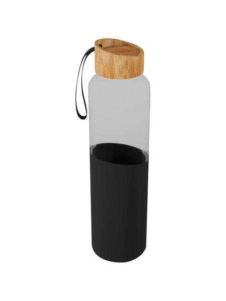 Borraccia in vetro borosilicato da 550 ml con custodia in silicone riciclato e coperchio in bambù SCX