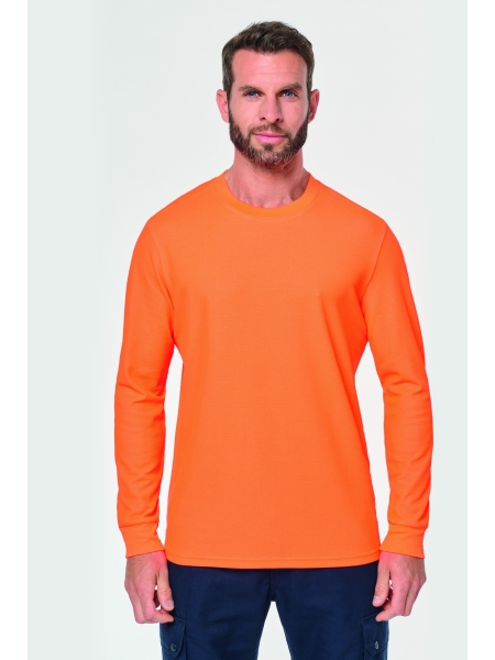 Maglietta da lavoro maniche lunghe unisex ecologica personalizzata WK Designed To Work