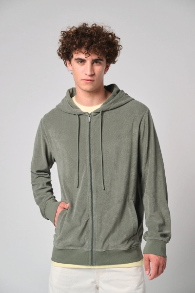 Felpa uomo con cappuccio e zip in spugna 210 g/m² personalizzabile Native Spirit