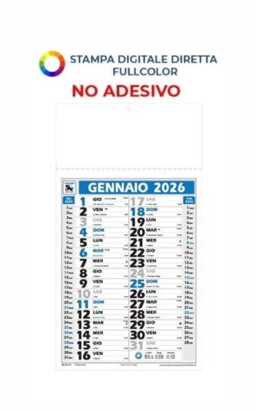 Calendario olandese mensile personalizzato Mini 24.5 x 44.5 cm
