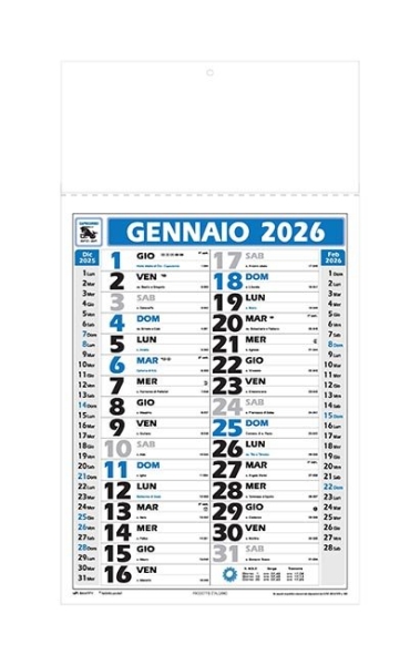 Calendario olandese mensile personalizzato Mini 24.5 x 44.5 cm