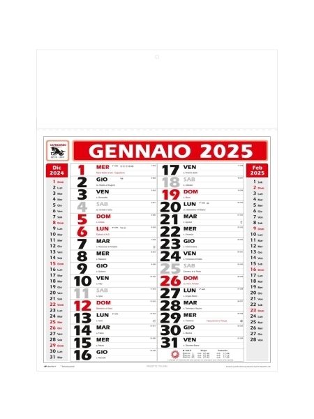 Calendario da parete olandese personalizzato Medio 33 x 44 cm