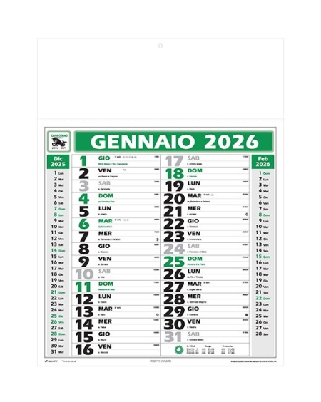 Calendario da parete olandese personalizzato Medio 33 x 44 cm
