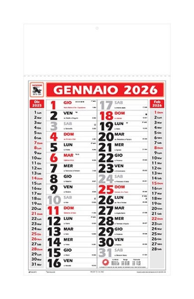 Calendario olandese personalizzato Gigante 31x53 cm