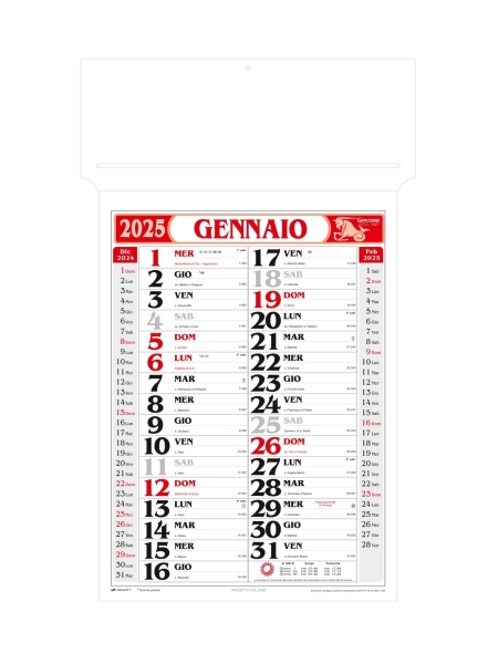 Calendario olandese personalizzato Passafoglio Mini 27,5 x 44,5 cm