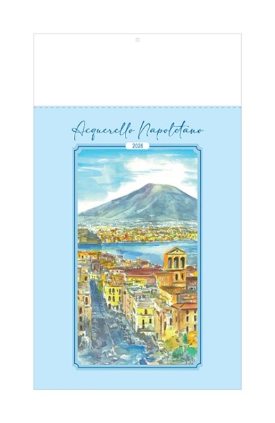 Calendario olandese illustrato personalizzato Acquerello Napoletano 31 x 53 cm