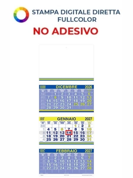 Calendario trittico trimestrale personalizzato Trittico Lusso 33 x 79 cm