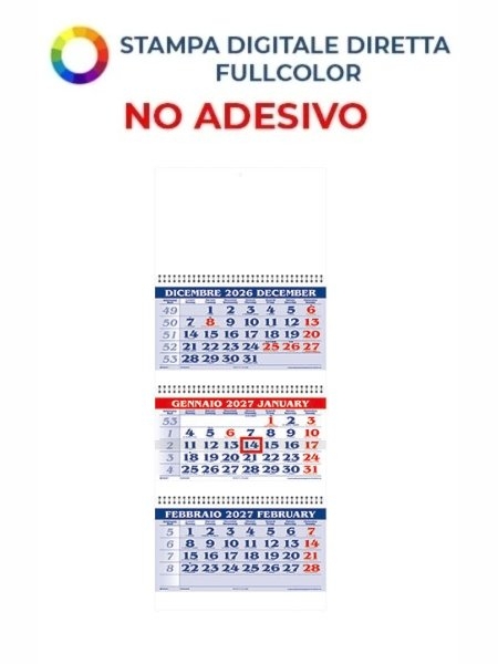 Calendario trittico personalizzabile Trittico Spirali 31 x 79,5