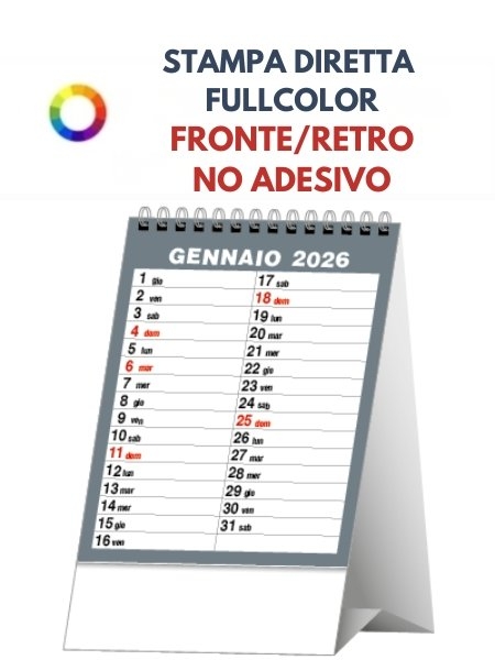 Calendari da scrivania Tris Color 12,5x19,5 cm