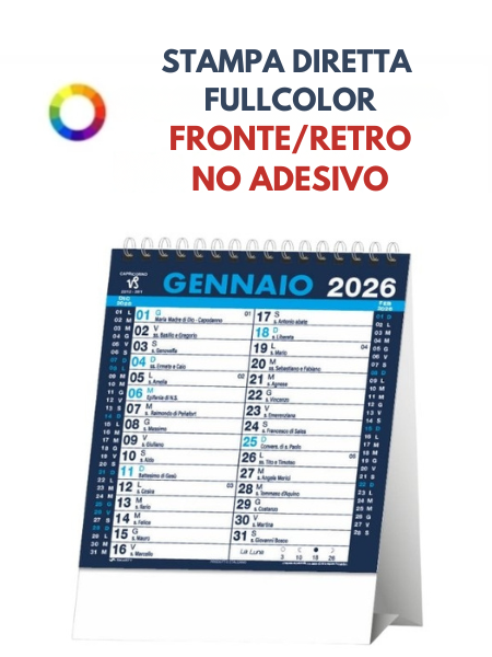 Calendario da scrivania personalizzato in carta naturale Canadese 14,5 x 19