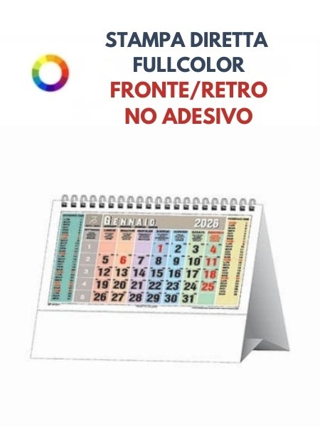 Calendario da tavolo personalizzato Multicolor 19 x 14,5 cm