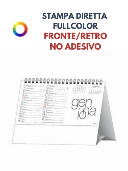 Calendario da tavolo Design 14,5x19 cm - Allestimento con spirale