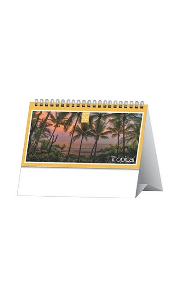 Calendario da tavolo personalizzato Tropical 14,5 x 19 cm