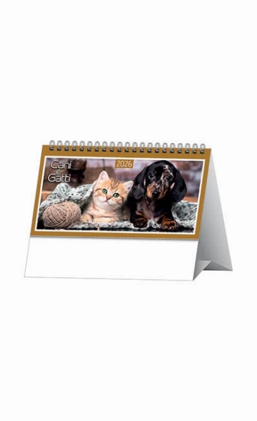 Calendario da tavolo personalizzato Cani e Gatti 14,5 x 19 cm