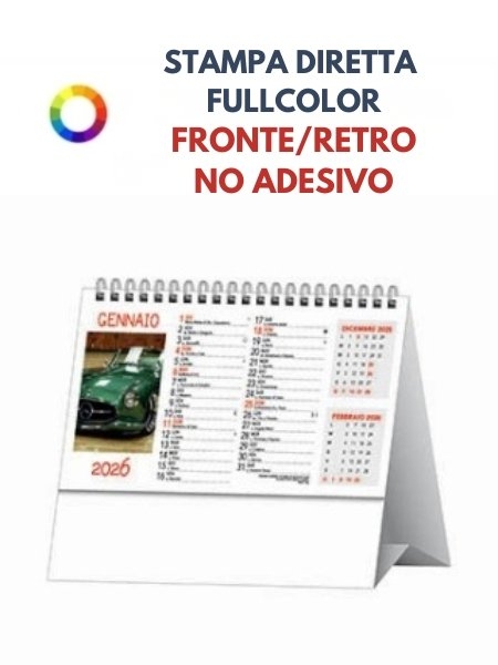 Calendario da tavolo personalizzato Auto Sportive 14,5 x 19 cm
